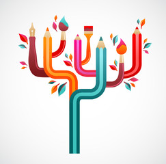 art and creation tree, concept illustration