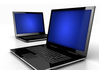 Laptops with blue screens