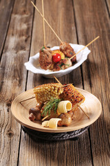 Roasted sweet corn and mushrooms