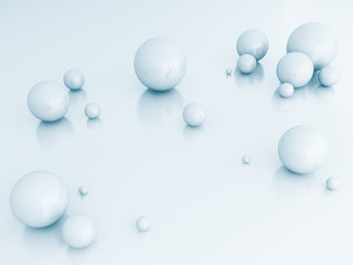 light metallic balls as technological and abstract background