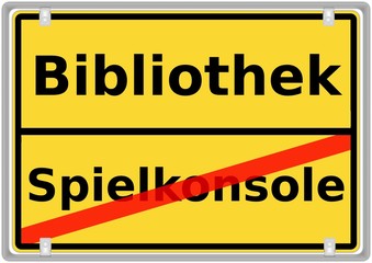 Obraz premium Biliothek vs. Spielkonsole
