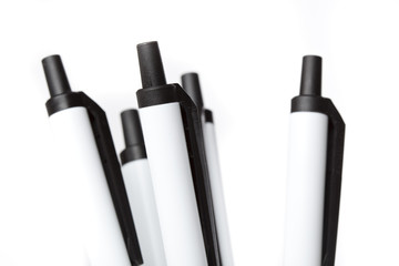 A black and white ballpoint pen