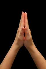 Praying hand gesture