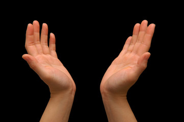 Praying hand gesture