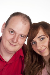 cute couple on white