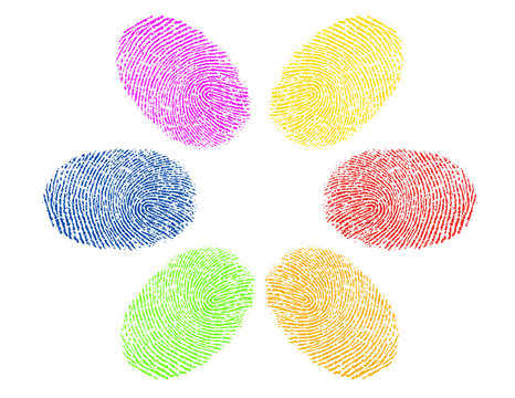 Finger Prints In Various Colors Diversity Concept
