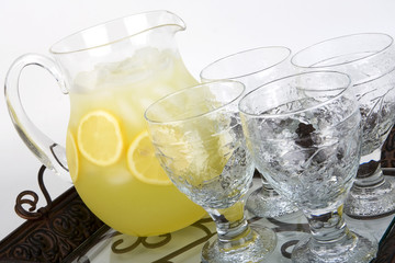 Lemonade with pitcher and glasses