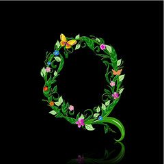 letter of romantic flowers