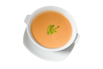 soup in white bowl