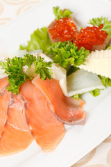 appetizer with smoked salmon