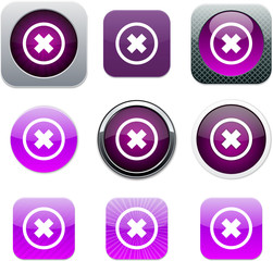 Delete cross purple app icons.