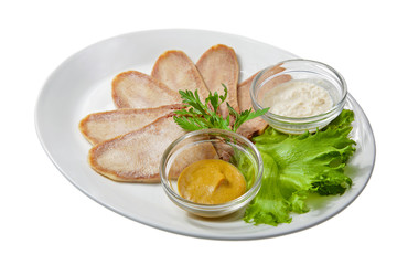 tongue with greens