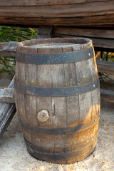 Old wooden barrel