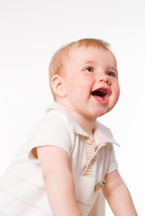 happy boy on white