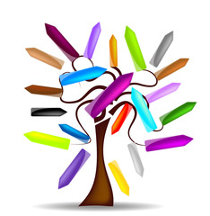 Illustration with tree and light arrows