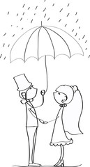 свадебная фотография, жених и невеста в любви, вектор