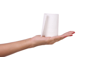 Toilet paper in hand