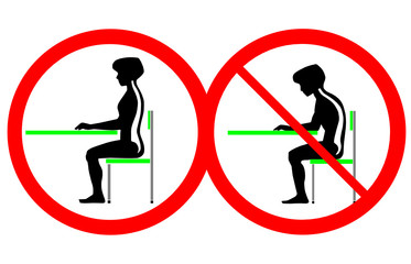 proper sitting sign vector illustration