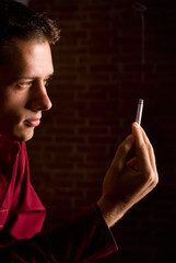 young man with cigarette