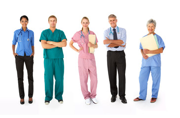 Mixed group of medical professionals