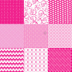 Set with pink background