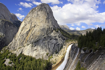 Waterfall Yosemite Half Dome