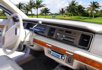Obraz premium car indoor retro vintage in Caribbean golf course