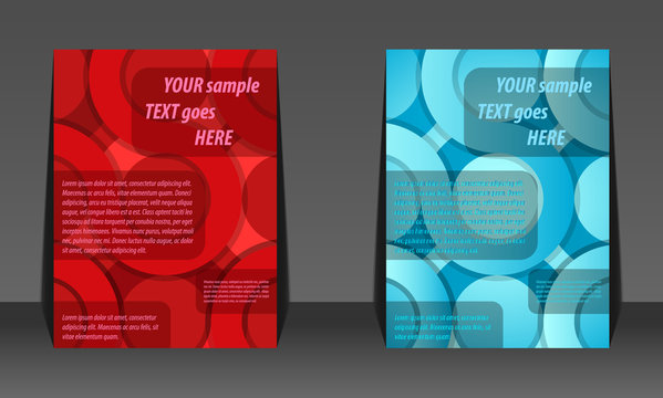 Abstract Red And Blue Circle Background Flyer Design