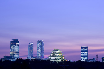 名古屋城と高層ビル