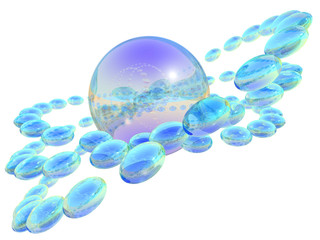 球体とクリスタル