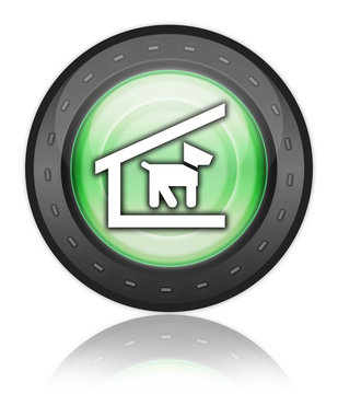 Green Industrial Style Icon "Kennel / Dog Shelter"