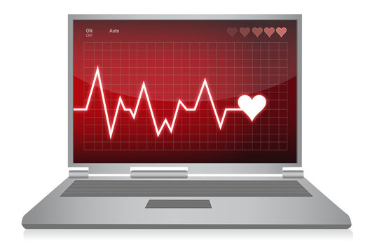 Heart beats - electrocardiogram monitor illustration design