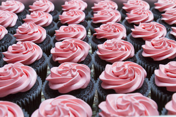 Pink chocolate cupcakes