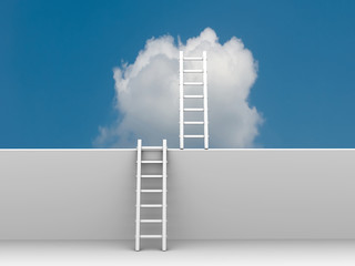 Conceptual image - ladder in the sky © lpstudio