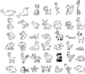 набор иконок животных