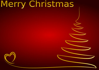 Christmas background with golden heart shapes