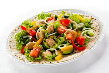 Kebab - grilled meat and vegetables