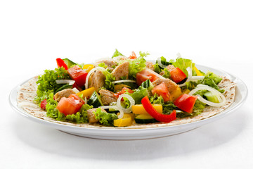 Kebab - grilled meat and vegetables