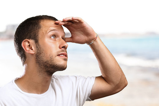 man looking forward to the future