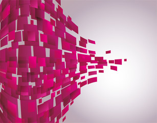 Naklejka premium Vector Background of Pink Waving mosaic