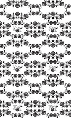 Seamless roses pattern, black