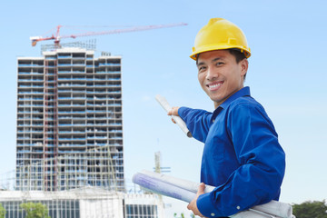 Male contractor and bulding project