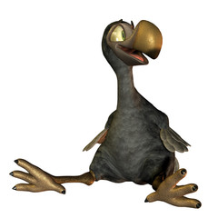 sitzender freundlicher Dodo als Cartoon