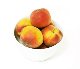 bowl with juicy peaches