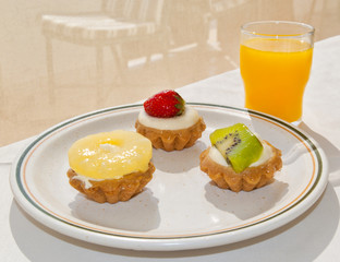 Exquisite breakfast in luxury hotel