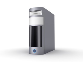 Chrome PC on white background isolated