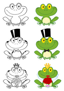 Cute Frogs Cartoon Characters