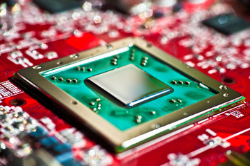 Nahaufnahme eines Halbleiter-Siliziumchips
