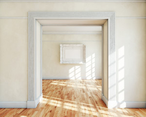 Frame in empty classy interior