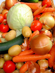 crop of garden vegetables